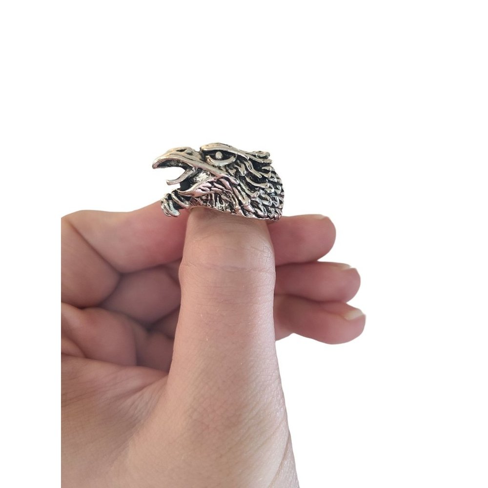Silver Unisex Eagle Ring Size 10